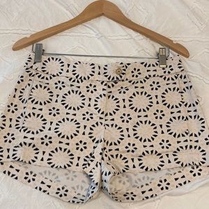 JCREW GEOMETRIC PRINT SHORTS. Black, cream & beige. Super Cute!!